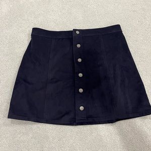 Express suede high waisted mini skirt in navy